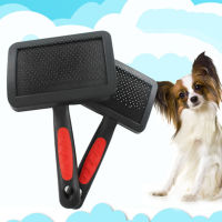 1pc Pet Brush Comb Non-slip Handle Hair Removal Open Knot Stainless Steel Grooming Tool For Large Dogs Cats