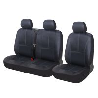 2022 New Black 1 2 Seat Covers PU Leather Seat Cover For Ford transit Van Truck Lorry For Renault For Peugeot For Opel Vivar