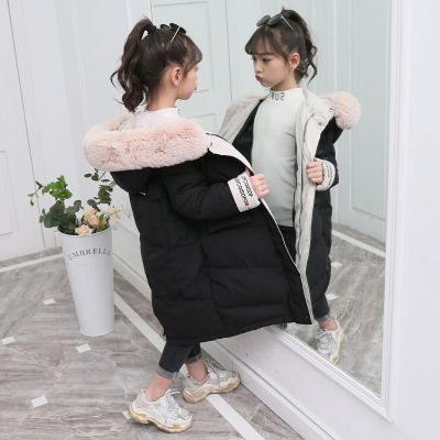 Children Winter Down Cotton Jacket 2023 New Fashion Girl Clothing Kids Clothes Thicken Warm Parka Hooded Snowsuit Outerwear Coat