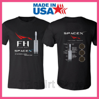 Daily wear (สต็อกเพียงพอ) big size male tops Spacex Falcon Heavy 2022 British hight quality tshirt Elon Musk Black Fashion Mens T-shirts Thanksgiving Giftคุณภาพสูง size:S-5XL