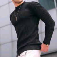 New Fashion Mens Casual Long sleeve Slim Fit Basic Knitted Sweater Pullover Male Round Collar Autumn Winter Tops Cotton T-shirt