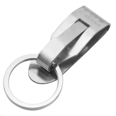 2022 New Stainless Steel Keyring Security Clip On Heavy Duty Belt Key Clip Belt Keychain 2 Detachable Keyrings Belt Key Holder