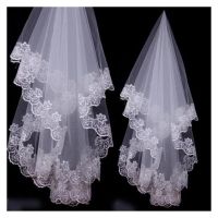 New Style Fresh Looking Lace Applique Edge One Layer Long Wedding Veil Bridal Veil Bridal Accessories Drop Veil 2023 Hair Accessories