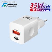 Hjghfhf เครื่องชาร์จ GaN 35W PD3.0 QC3.0อะแดปเตอร์ชนิดชาร์จ USB C สำหรับ iPhone 14 13