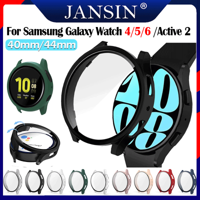 เคส สำหรับ Samsung Galaxy Watch 6 /Galaxy Watch 4/5 44mm 40mm ฝาครอบเคส สำหรับ Samsung Galaxy Watch Active 2 เคส ฟิล์มกระจกนิรภัย PC Case หน้าจอฝาครอบป้องกัน