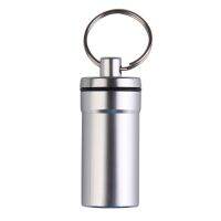 Mini First Aid Cartridge Keychain Aluminum Alloy Keychain Capsule Container Waterproof Practical Key Ornaments for Outdoor Adhesives  Tape