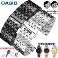 สายหนังนาฬิกาข้อมือสายนาฬิกาข้อมือ นาฬิกา Casio พร้อมเข็มขัดเหล็กเดิม 1374MTP1375/VD01 นาก MDV106 อุปกรณ์เสริมหัวเข็มขัดผีเสื้อชายและหญิง