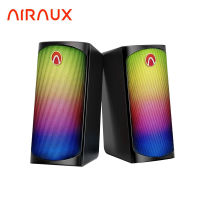 AirAux AA-GCR3 10W ลำโพงคอมพิวเตอร์4ช่อง2.0ช่อง,สเตอริโอไฮไฟสเตอริโอ V5.0บลูทูธช่อง AUX ไฟ RGB อินพุตซาวด์บ็อกซ์สำหรับเดสก์ท็อป