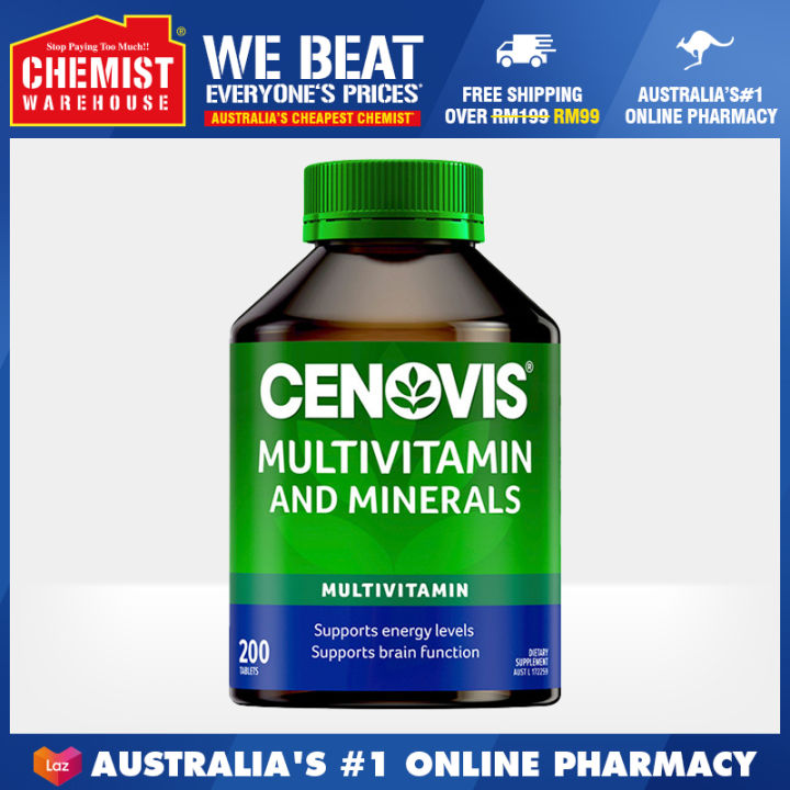 Cenovis Multivitamin & Minerals 200 Tablets Supports Energy Production ...