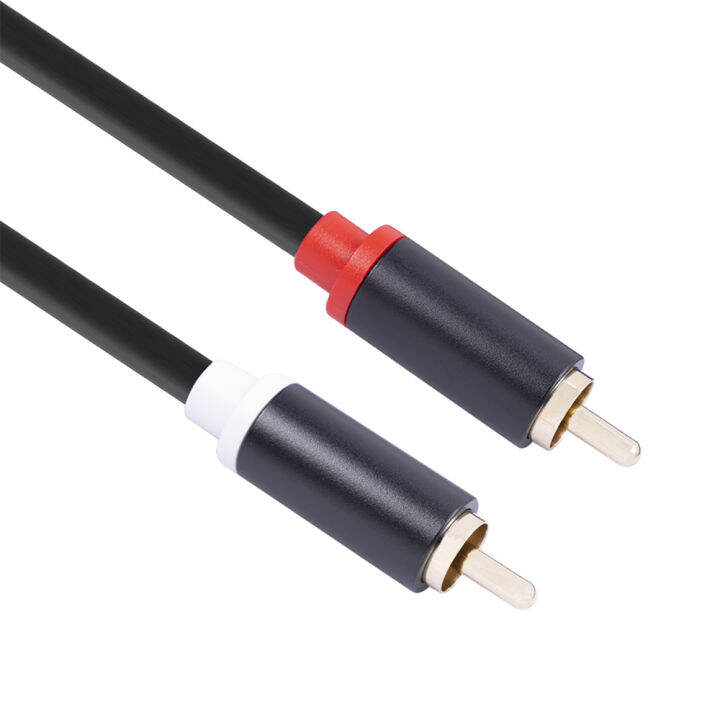 dual-1-4-ts-to-dual-rca-สายเคเบิลเชื่อมต่อสัญญาณเสียง2-6-35มม-ชาย-ts-ถึง2อะแดปเตอร์-rca-ตัวผู้สายไฟปลั๊กชุบทอง-ปลอกอลูมิเนียมอัลลอย5ft