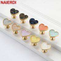 ♛✠ NAIERDI Heart Diamonds Cabinet Handles Zinc Alloy Lucky Clover Furniture Handles Drawer Knob Kitchen Wardrobes Dresser Knob