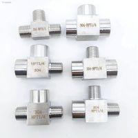 ❈ 1/8 1/4 3/8 1/2 BSP NPT Female Male Tee 3 Ways 304 Stainless Steel Pipe Fitting Connector Splitter Block High Pressure