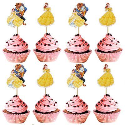 【CW】✠  24pcs Cartoon Anime and the beast Theme candy bar Toppers baby shower kids birthday