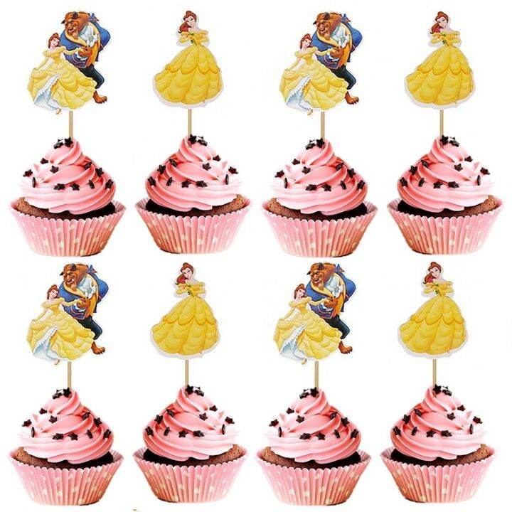 cw-24pcs-cartoon-anime-and-the-beast-theme-candy-bar-toppers-baby-shower-kids-birthday