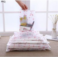 28*40cm thick plastic garment packaging bags pink ziplock bag socks packaging bag clothes plastic zipper bags white flower bag Food Storage Dispensers