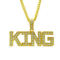 [In stock] การค้าต่างประเทศระเบิด ยุโรปและสหรัฐอเมริกา hip-hop king ตัวอักษรจี้ จี้แฟชั่นผู้ชายแฟชั่นไนท์คลับ