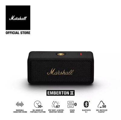 "（ข้อเสนอพิเศษล้างสต็อก）Marshall Emberton ทองดำ ลำโพงบลูทูธ แบบพกพา Bluetooth Speaker ลำโพงมาร์แชลล์ marshall ลำโพง ลำโพงคอมพิวเตอร์ รับประกันร้าน"