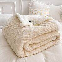 {High-end blanket} หนาลายสก๊อตฤดูหนาวผ้าคลุมเตียงผ้านิ่มสบายผ้าปูที่นอนผ้าคลุมโซฟานุ่มโยนผ้าคลุมเตียงสำนักงานตกแต่งบ้านโรงแรม