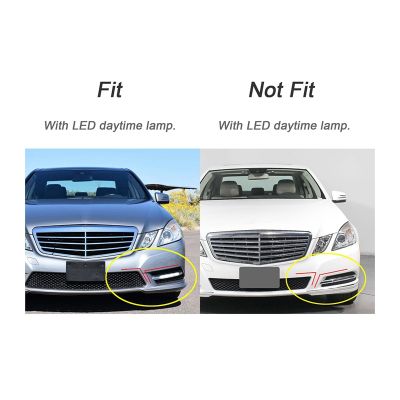 L+R Front Bumper Fog Lamp Chrome Cover Replacement Parts 2128852174 2128852274 for Mercedes-Benz W212 AMG 2010-2013 Day Running Light Trim