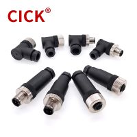 ‘’；【=- 1Pc M12 Sensor Connector Straight Angle Male Female Waterproof  Screw Threaded Plug Coupling 3 4 5 8 Pin PG7 PG9