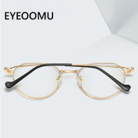 EYEOOMU New Vintage Women Blue Light Blocking Glasses UV400 Round Black Frame Men Myopia Farsighted Optical Eyewear For Computer