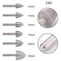 Burr Drill Bit Set 6Mm Shank Diamond Coated Head ปลายสามเหลี่ยมสำหรับแกะสลักแกะสลัก12-25Mm