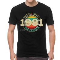 Vintage Legend 1981 Tshirt Men Streetwear T Birthday Tshirts Tees