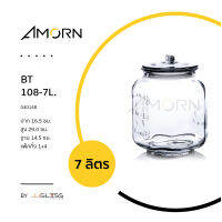 AMORN - BT 108-7L. - โหลแก้วพร้อมฝาสูญญากาศ แฮนด์เมด เนื้อใส แบบหนา ขนาด 7 ลิตร