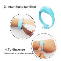 wristband สายรัดข้อมือซิลิโคน ใส่แอลกอฮอล์เจล พกพา สีชมพู แพคคู่ (0371)