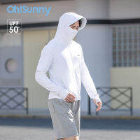 OhSunny Men Sun Protection Cooling Coats Big Brim Sunscreen Anti-UV UPF50 Jacket With Hooded Light Breathable Quick Dry Outdoor