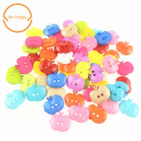 100 PCs 13mm apple รูปร่างผสมสีปุ่มเรซิ่นสำหรับเย็บหรือ Scrapbooking อุปกรณ์เสริม - Wefdger