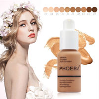 PHOERA 30ml Face Foundation Base Long Wear Moisturizer Oil Control Concealer Liquid Foundation Cream Long Lasting 24 Hours TSLM1