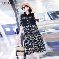 XITAO Dress Dress Personality Fashion Loose Short Sleeve Shirt Dress