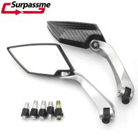 ☁ Carbon Fiber Electric Motorcycle Side Mirrors Universal 8/10mm Motorbike Rear View Mirrors Street Bike Scooter Accessories