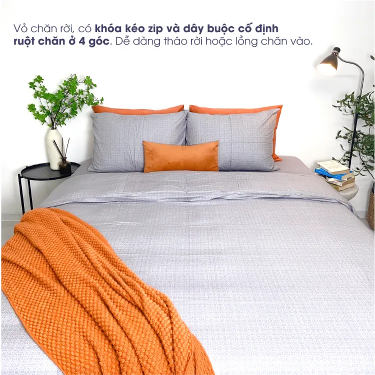 Bộ chăn ga lụa Micromodal gỗ sồi Hàn Quốc CM2003 9