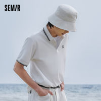 Semir เสื้อโปโลผู้ชาย2023ฤดูร้อนใหม่สุดเจ๋ง Atasan Bahan Rajut คอปกสไตล์เดินทางโปโลแขนสั้นต้านเชื้อแบคทีเรีย