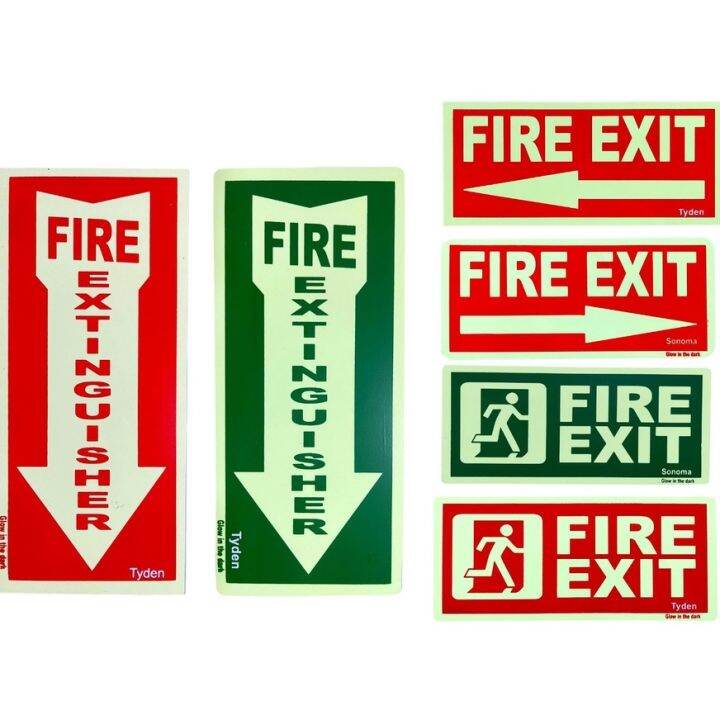 Fire Extinguisher and Fire Exit Signs Glow in the Dark | Lazada PH