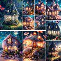 ◐✷┅ Magic Forest Cabin Printed 11CT Cross Stitch Set Embroidery DMC Threads Handicraft Handmade Craft Knitting Package Magic Design