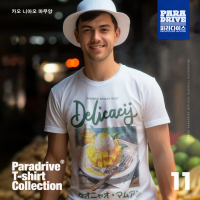 เสื้อยืดคอกลม เสื้อลาย ข้าวเหนียวมะม่วง Paradrive t-shirt No.011