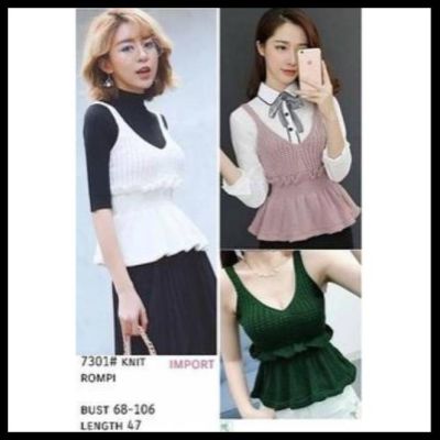 Knit Vest 7301 Womens Fashion Korean Outer Knit Vest