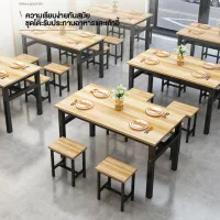 ชุดโต๊ะกินข้าว พร้อมเก้าอี้ 4 ที่นั่ง โครงเหล็ก 120x60x75 cm ท็อปไม้ MDF เคลือบเมลามีน ลายไม้ โต๊ะ โต๊ะไม้ โต๊ะกินข้าว โต๊ะอาหาร โต๊ะกินข้าว4คน