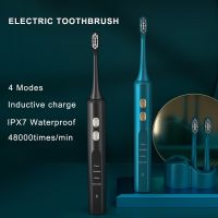 【LZ】❇♠♘  Ultrasonic Escova de Dentes Elétrica para Adultos Inductive Charging 4 Modo Sonic Escova IPX7 Impermeável 2 Cabeças Substituição Mais Novo