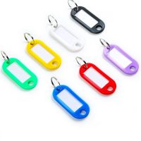 【DT】 hot  50 Pieces Plastic Key Tags with Split Ring Label Window for DIY Keychain Kit Numbered Name Baggage Luggage Tags