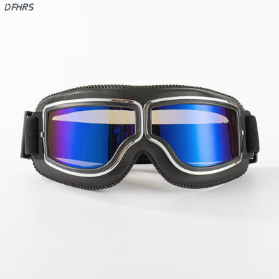 DFHRS แว่นตา ATV รถจักรยานยนต์สไตล์นักบินหนังวินเทจแว่นกันลมทางขรุขระเบาะกันฝุ่นกันน้ำแว่นตาวิบาก