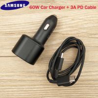 [HOT T] 60W Samsung Super Fast ที่ชาร์จแบตในรถ Pd Usb Type C พอร์ต Cargador 45W Galaxy S22 S21 FE หมายเหตุ20 10 Z Flip3 Flip4 A52 M52 M53