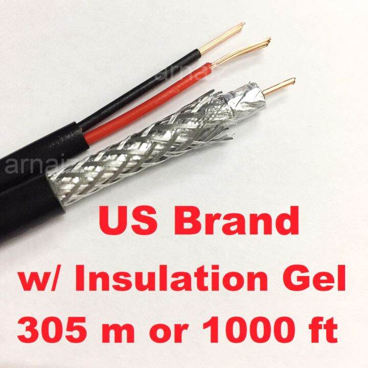 RG6 Siamese Cable CCTV Coaxial with Power DC US Brand 305 meters 1000