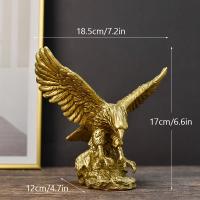 Eagle S NORTHEUINS American Resin Golden Eagle Statue Art Animal Model Collection Ornament Home Office Desktop Feng Shui Decor Figurines