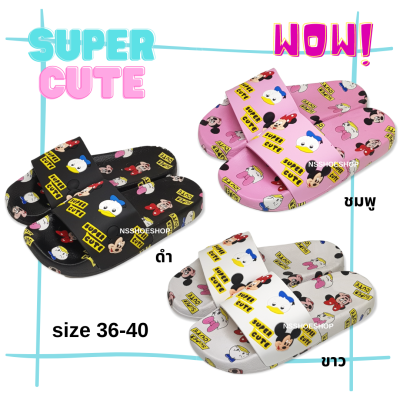 รองเท้าแตะแบบสวม Super Cute พื้นนิ่มมาก ลายมิกกี้เมาส์ รุ่น RY-1819-21 size 36-40