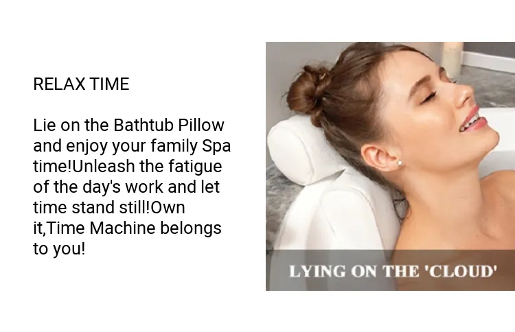 Luxury Bath Pillow for Tub - Non-Slip and Extra-Thick, Head, Neck, Shoulder  and Back Support. Soft and Large Comfort Bathtub Pillow Cushion Headrest