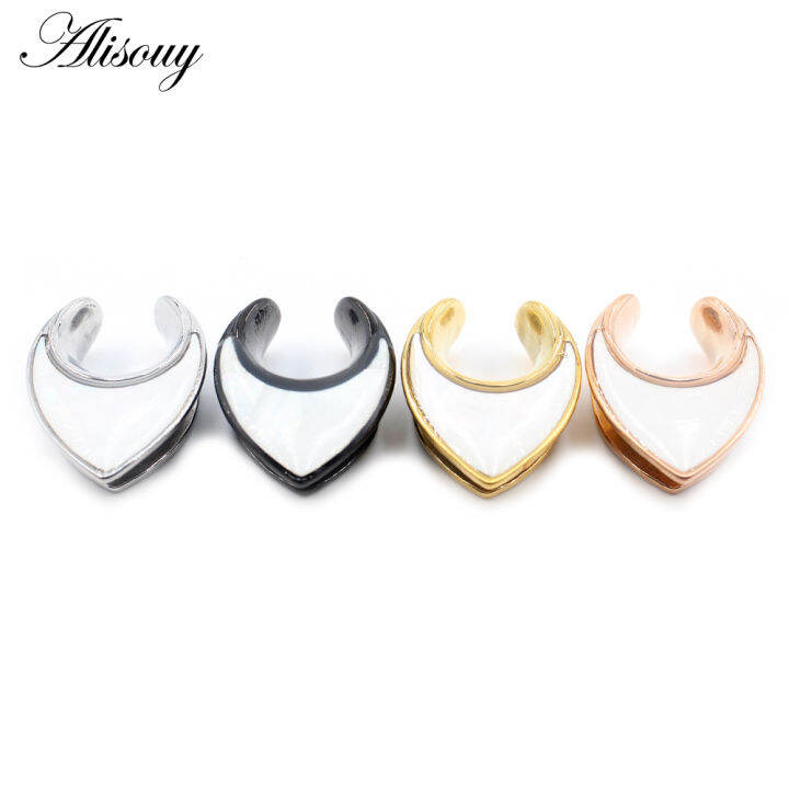 alisouy-1ชิ้น8-25มิลลิเมตรสแตนเลสอานสีขาวเชลล์หูอุโมงค์เสียบ-expander-เปลมาตรวัดต่างหูเจาะเครื่องประดับร่างกาย